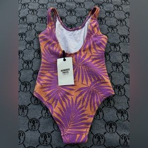 Hundred Pieces Girls Lilac Palm Trees One Piece